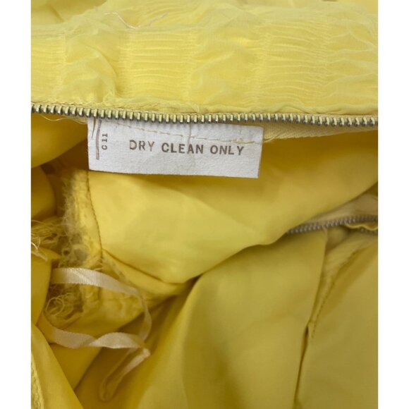 Vintage Womens Shift Dress 11-12 Yellow Ruffled Maxi Bell Sleeve Cottagecore - Picture 3 of 8
